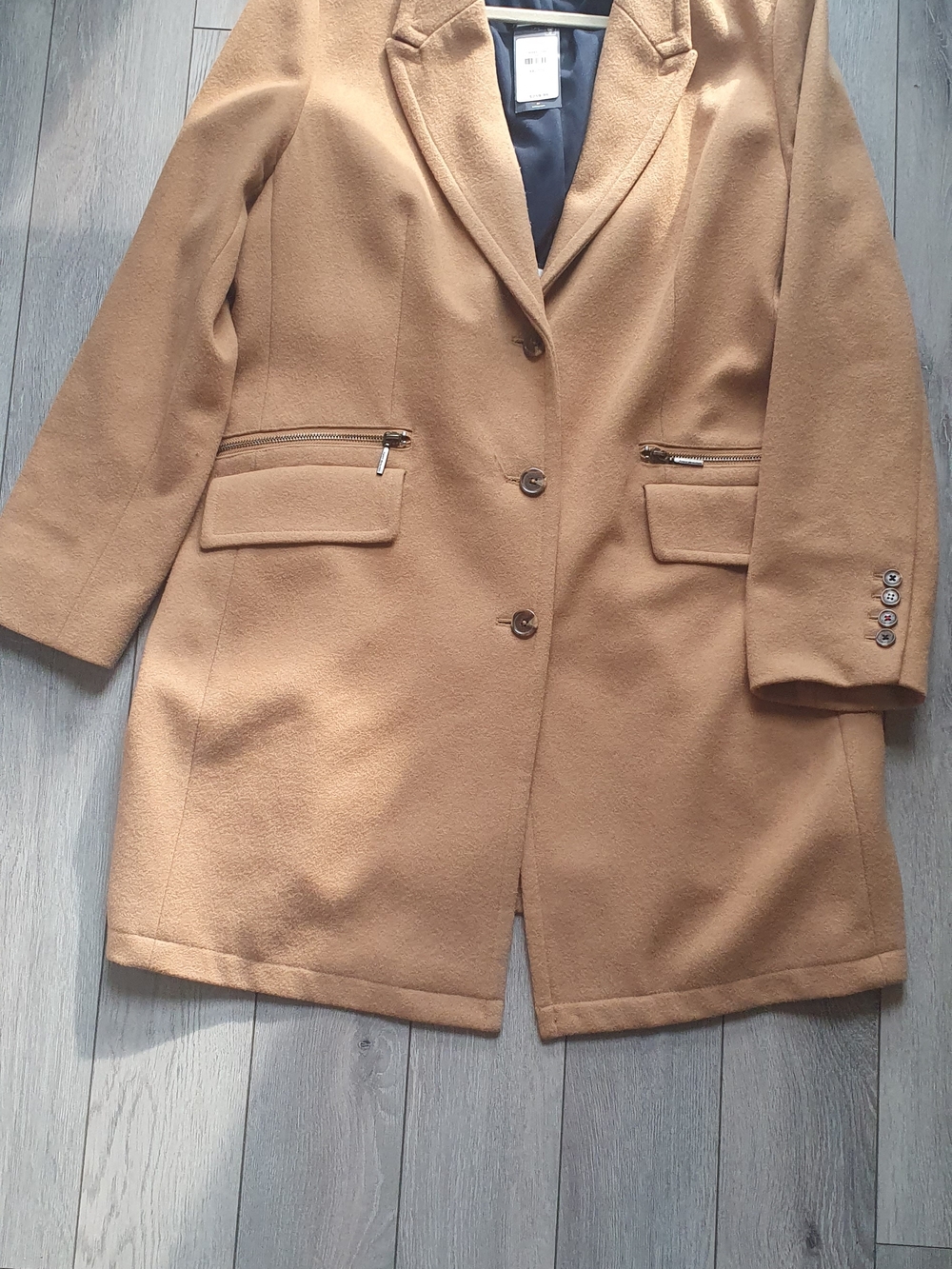 Tommy Hilfiger Camel Tan Wool-Blend Trench Coat